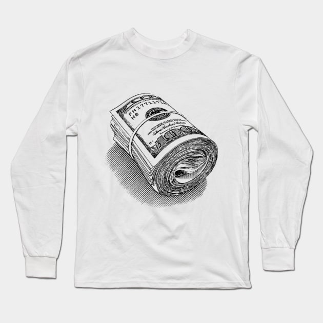 MONEY CASH Long Sleeve T-Shirt by Blocks